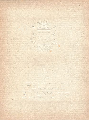 Item #121929 LA FEUILLE BLANCHE [THE WHITE SHEET] Special Issue. GEORGES LANG.
