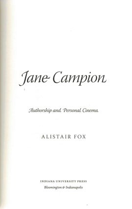JANE CAMPION. Authorship and Personal Cinema
