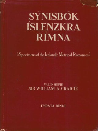 Item #126600 SYNISBOK ISLENZKRA RIMNA. (Specimens of the Icelandic Metrical Romances)....