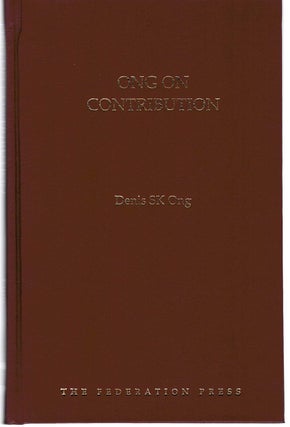 Item #131495 ONG ON CONTRIBUTION. Dennis S. K. ONG