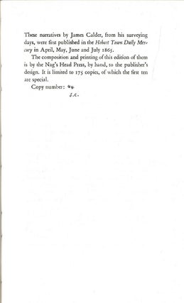 TOPOGRAPHICAL SKETCHES OF TAMANIA, 1845 - 1847. From Deloraine to Emu Bay; and to the Great Lake and the Nineteen Lagoons.