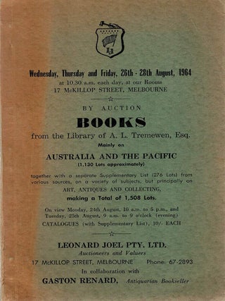 Item #133058 BY AUCTION BOOKS FROM THE LIBRARY OF A. L. TREMEWEN ESQ. Mainly on Australia...